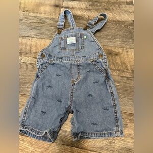 Carter's Dino jeans shortalls shorts overalls size 24 months. Dino-mite dude